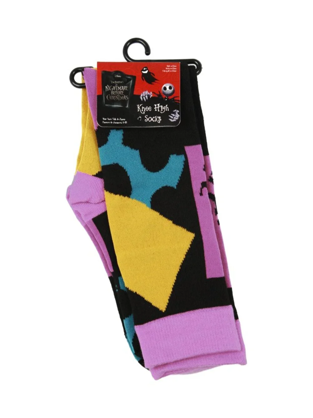 Nightmare Before Christmas Sally Knee High Socks - Playful Patchwork Halloween